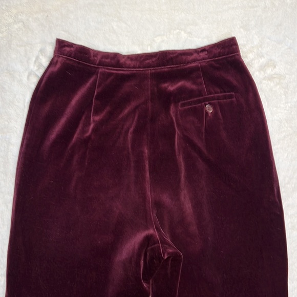 Ralph Lauren Vintage High Waist Crushed Velvet Pants - Picture 4 of 5